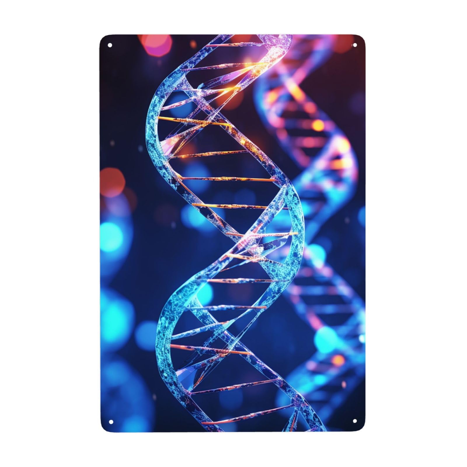 Vintage Metal Tin Signs Retro Garage Signs Stylish Wall Art Plaques for Home Decor Unique Poster 8x12 Inch DNA Genetic Helix Metal Sign Outdoor Wall Decorations Gifts