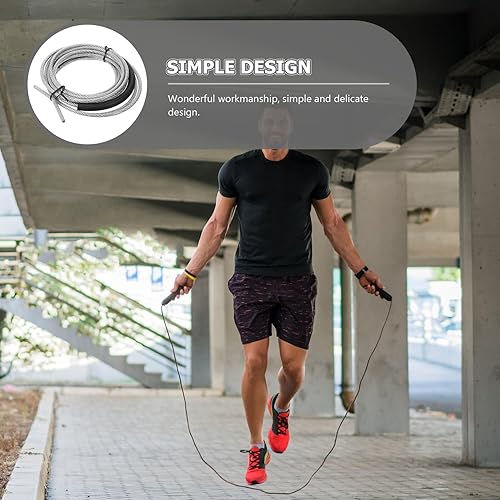 Miniatura 8 de POPETPOP Weighted Steel Cable Skipping Rope Replacement for Speed Training Wear-resistant Tube Fitness Jump Rope for Competitive Workout and Agility
