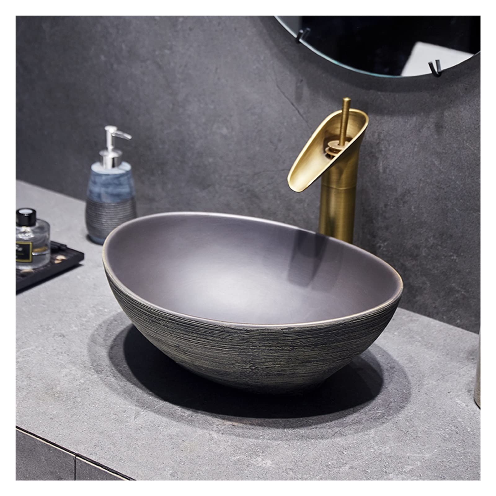 WOTZOV Vessel Sink,Above Counter Vanity Sink,