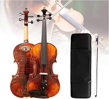彫刻バイオリン!! 4/4手作りヴィオリーノ楽器 Amazon | フルサイズバイオリン 彫刻模様 ストラッドスタイル フィドル