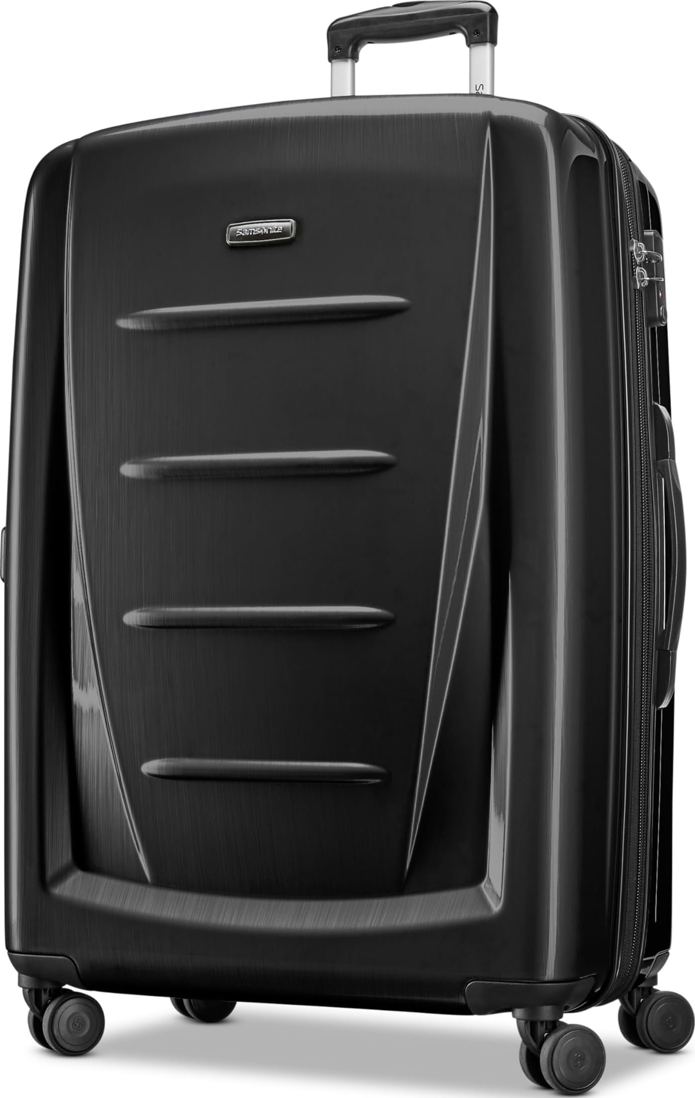 Winfield 2 Hardside Expandable Luggage with Spinner Wheels, Brushed Anthracite, Checked-Large 28-Inch