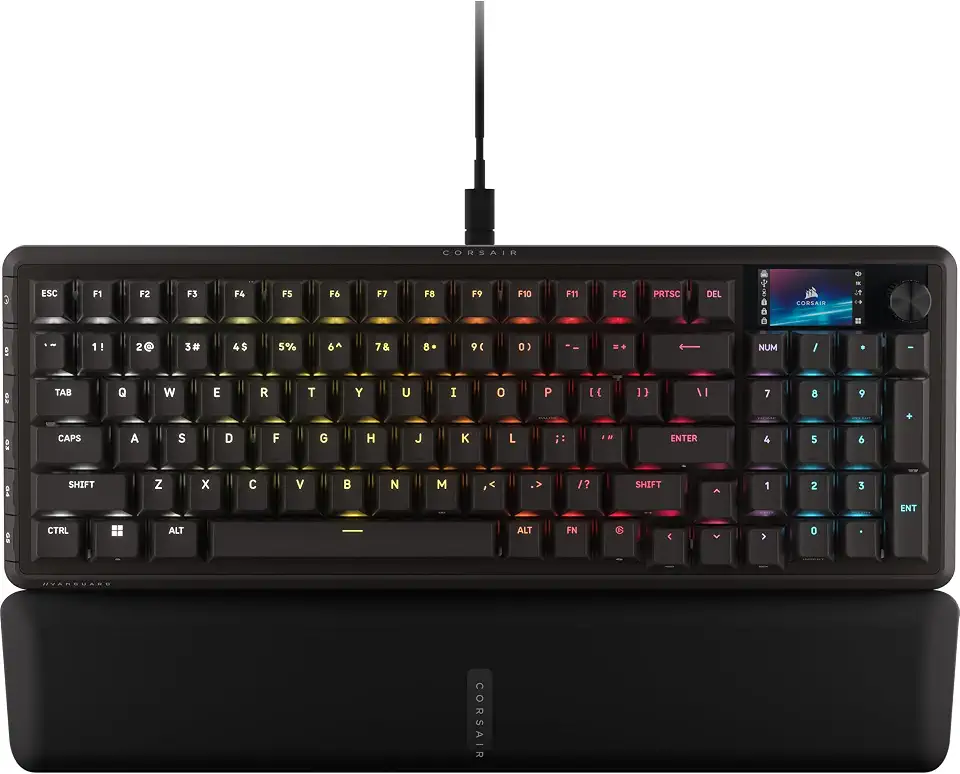Corsair Teclado mecânico para jogos Vanguard PRO 96 com fio com efeito Hall – layout de 96%, switches MGX Hyperdrive, sondagem de 8000 Hz, gatilho rápido, deck de transmissão virtual, SOCD Flashtap