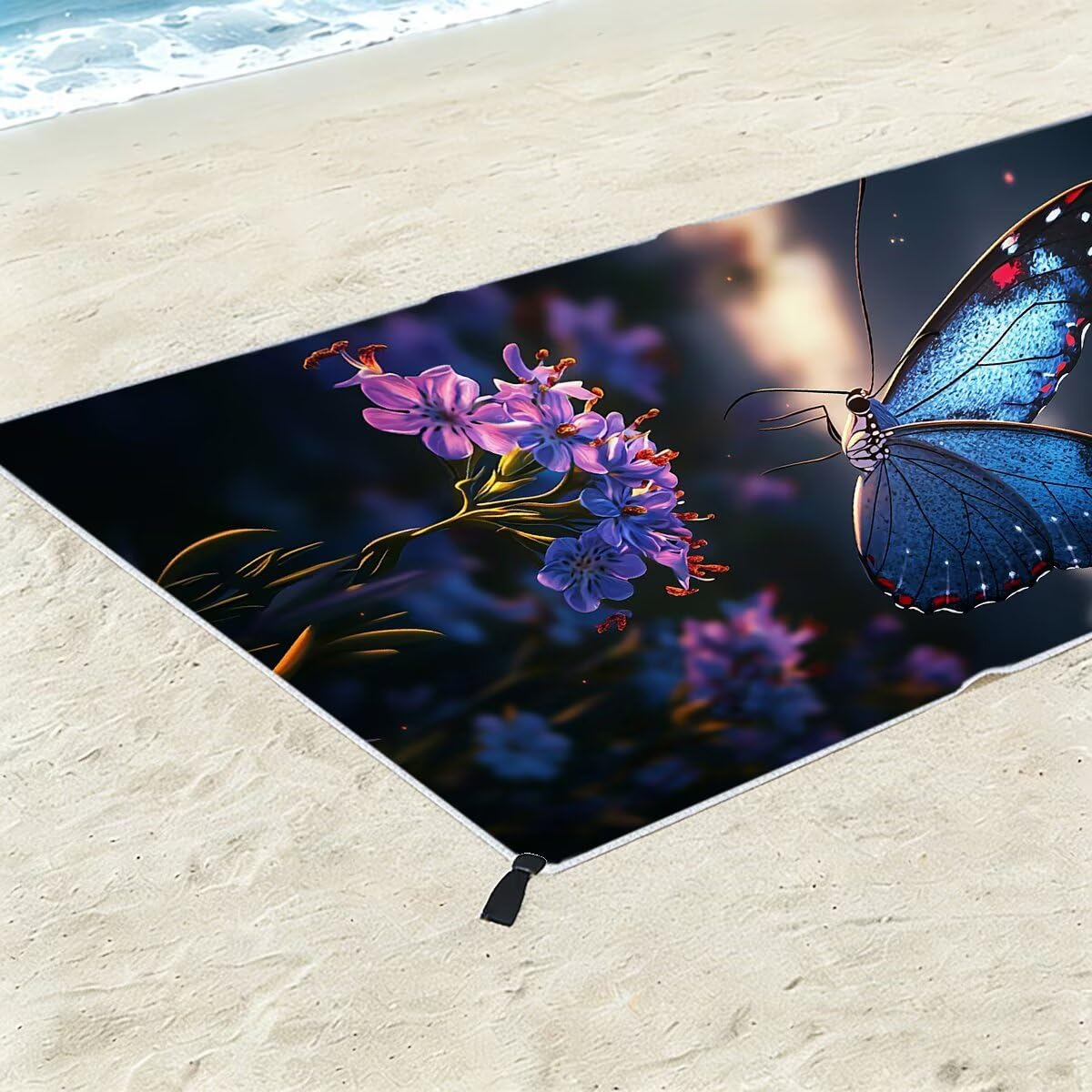 Telo Mare Microfibra, Telo Mare Grande 90x200cm 2 Pezzi, Asciugamano Palestra Donna Asciugatura Rapida, Antisabbia Asciugamano Microfibra, Leggero Asciugamani Palestra per Regalo (Farfalla) -4186
