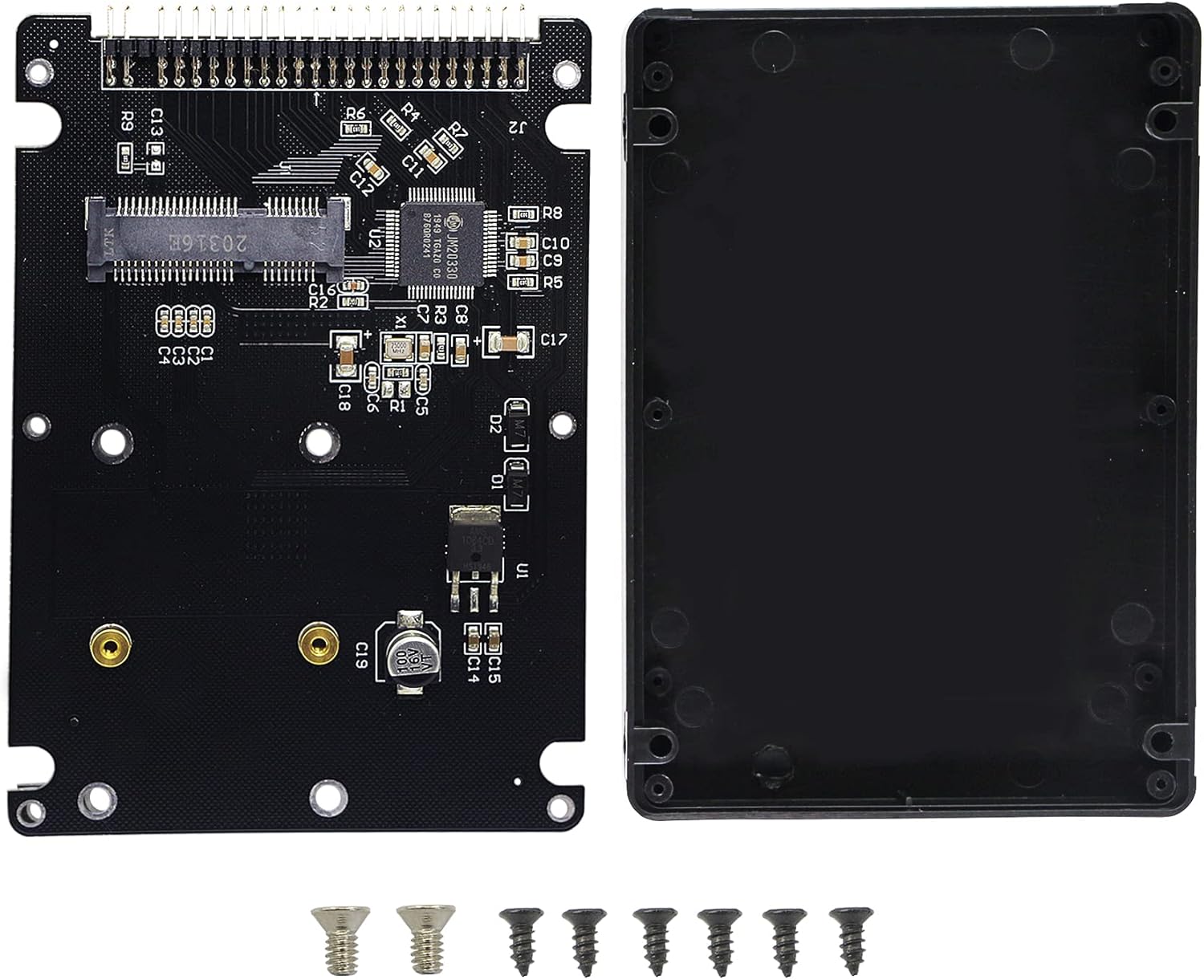 GINTOOYUN MSATA Mini PCI-E SSD to 2.5 Inch IDE 44Pin Enclosure Adapter, Black for Notebook Laptop，Desktop Computer and More