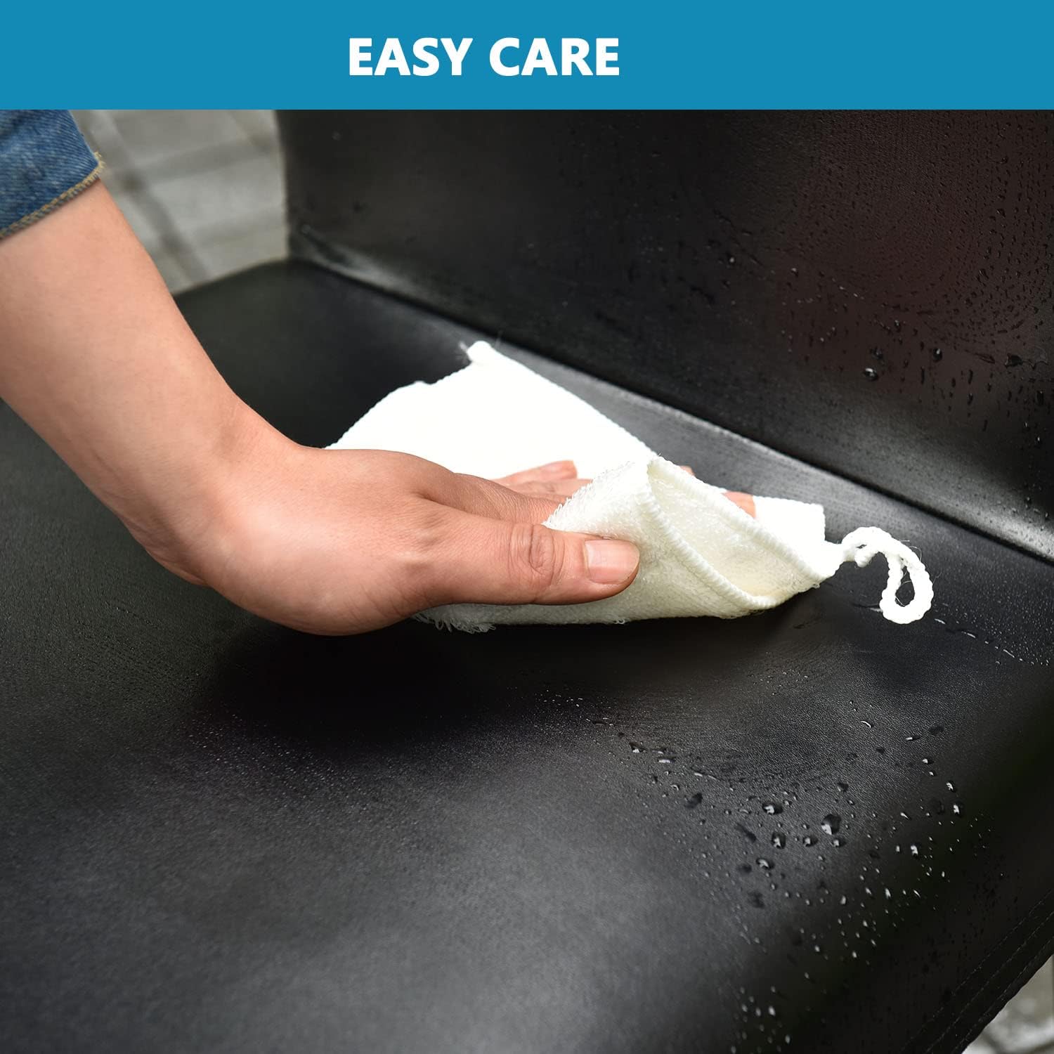 PU Leather Chair Cover Oil Proof Water Resistant Dining Chair Slipcover with Elastic Band for Hotel Meeting Banquet Wedding Restaruant-Deep Coffee-2 PCS