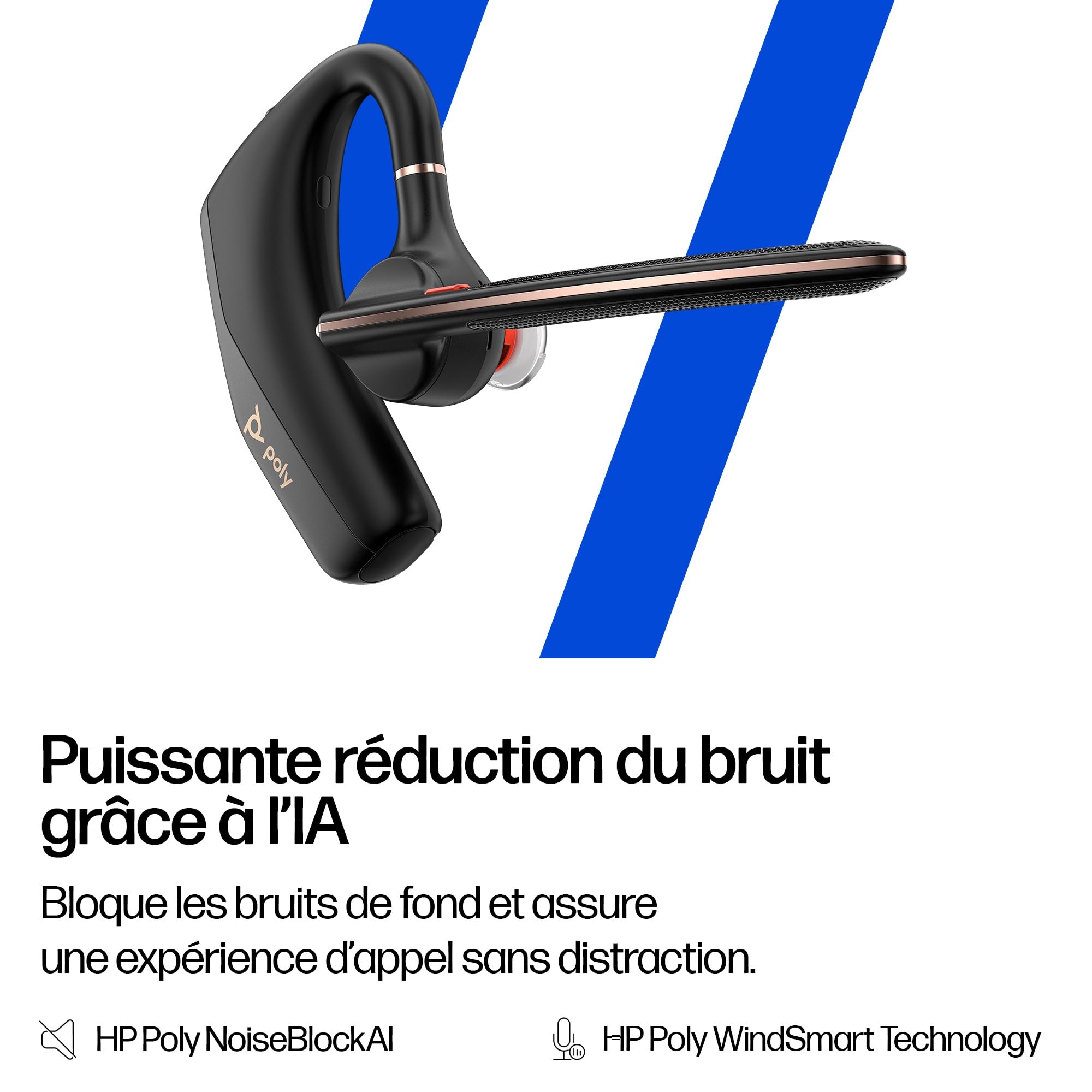 Poly Voyager Legend 50 Casque Customer Special 1 - Casque Bluetooth Simple avec Micro antibruit - Design Ergonomique - Commandes vocales - Léger - Connexion au Mobile/Tablette Via Bluetooth - Noir