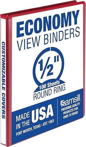 Vista 23 de Samsill (MP128587) - Carpeta de 3 anillos redondos de 3 pulgadas, fabricada en los EE. UU., con cubierta transparente personalizable para insertos