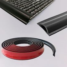 Carpet to Tile Transition Strip, Self Adhesive Carpet Edge Trim Strip, Flexible Cuttable Floor Transition Strip, Threshold Cover for Doorways with a Height Less Than 5 mm-Black 30Ft