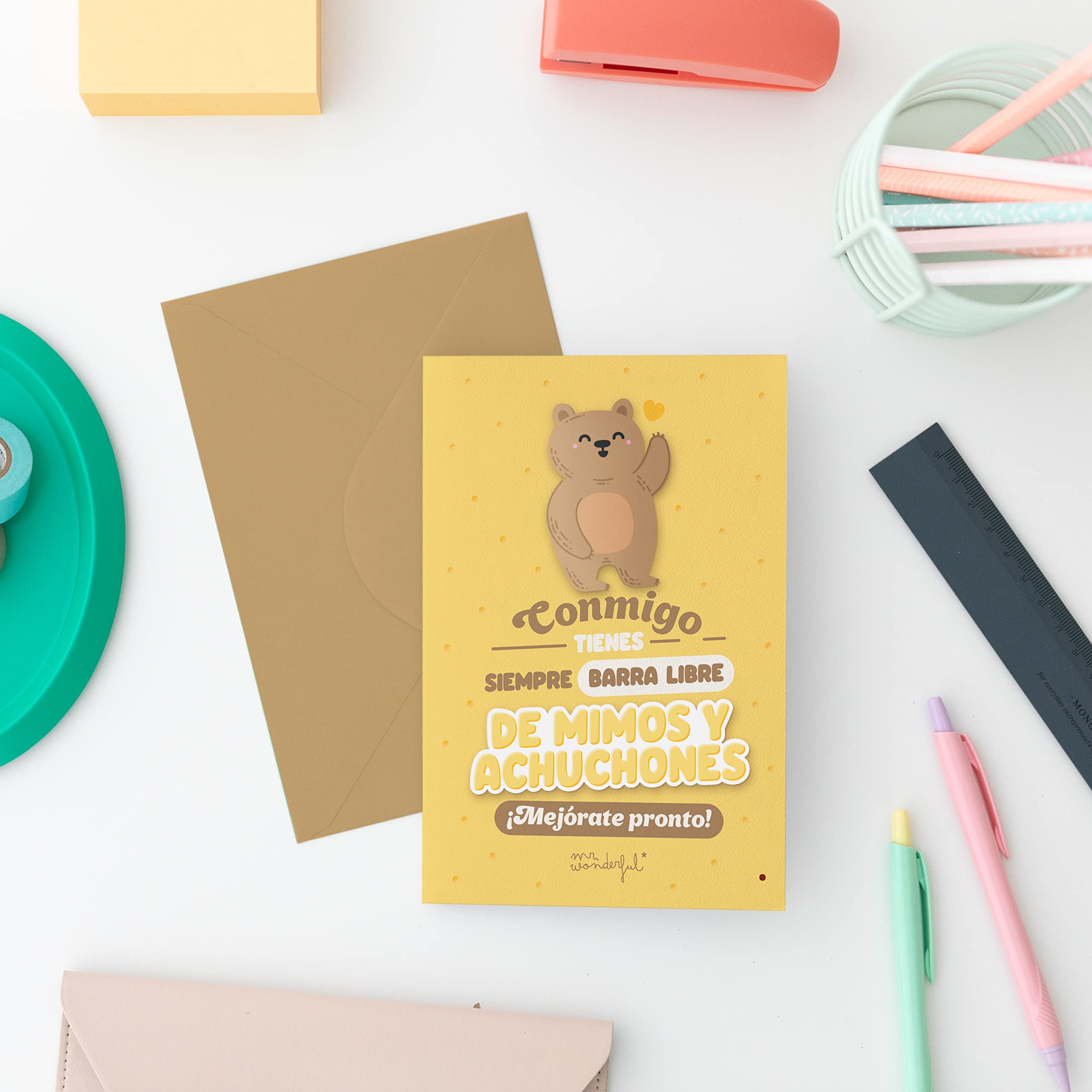 Mr.Wonderful Squishy Postcard - With Me You Always Got Pamper Free Bar And Matches, multicoloured