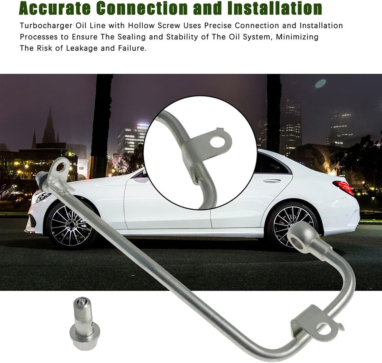 Oil Feed Supply Line 2710900477 0019972401 For C250 2012-2015 Replacement Turbocharger Oil Return Line Connection Installation
