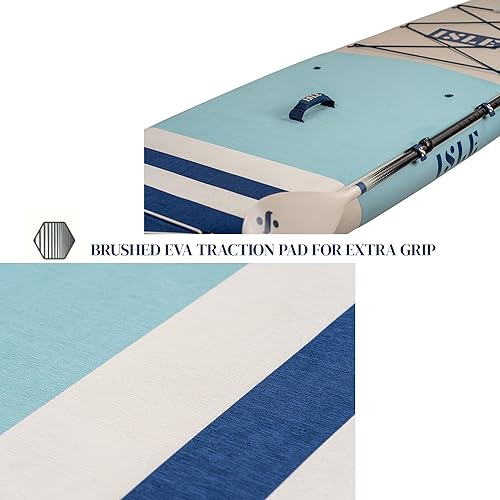 Miniatura 6 de ISLE Pioneer - Tabla de remo inflable y paquete de accesorios iSUP duradero ligero con postura ancha estable capacidad de 285 libras 10 pies 6