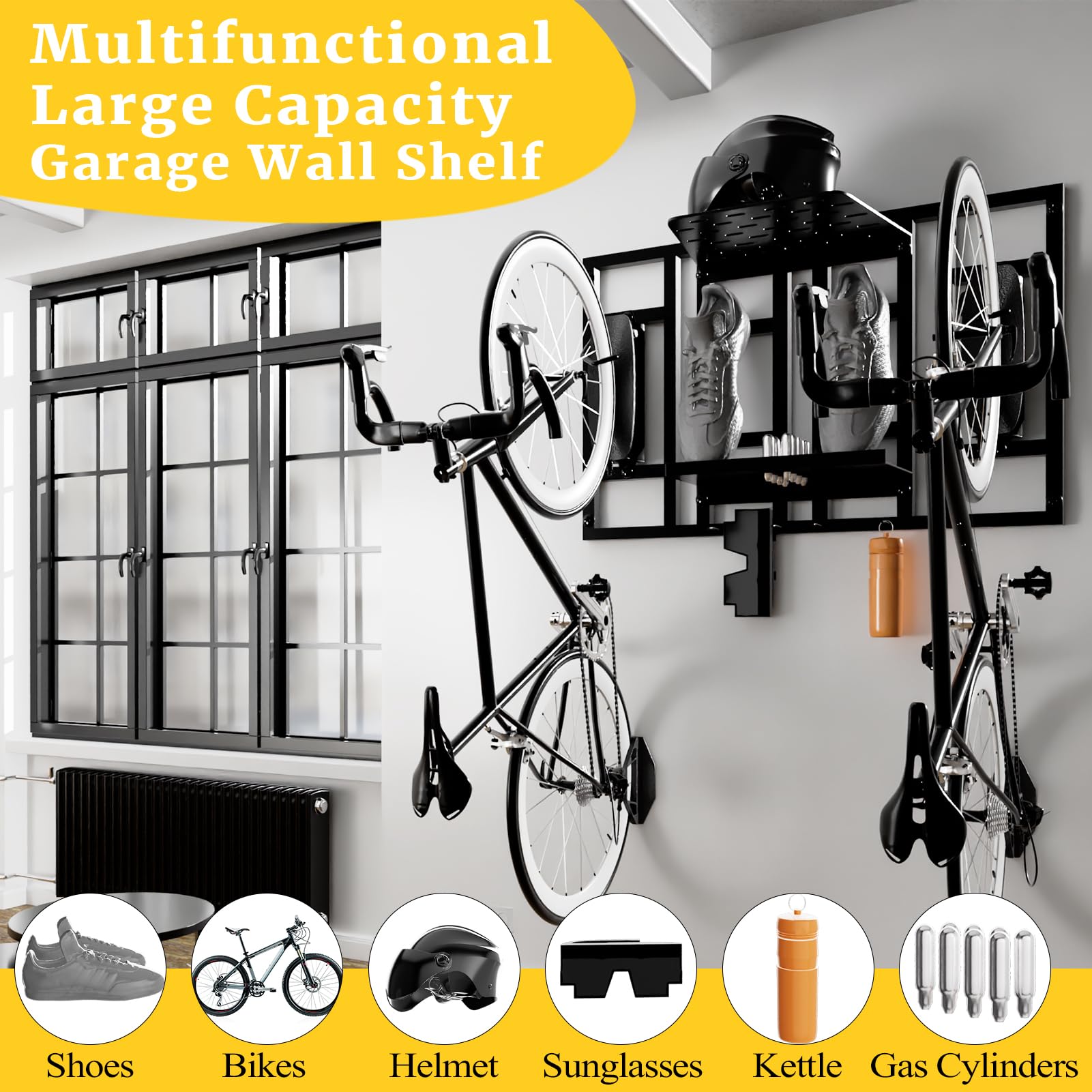 Fahrrad Wandhalterung, Fahrradständer für den Innenbereich, Fahrradständer für die Wandmontage, Fahrradbügel für Garage, Wohnung