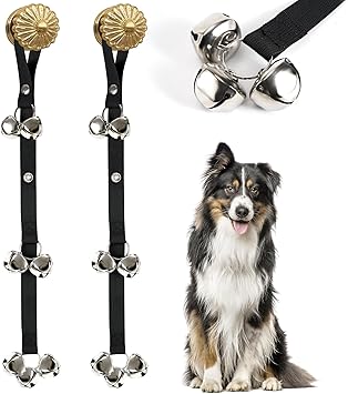 Pack of 2 Upgraded Puppy Bells Doorbells for Door Knob, Dog Bells for Potty Training-Louder Jingle, Bigger Bells for Puppies Pep Doggy Canine Pooch Pet Hound Cat, Cool Unique Gift for Dog Lover