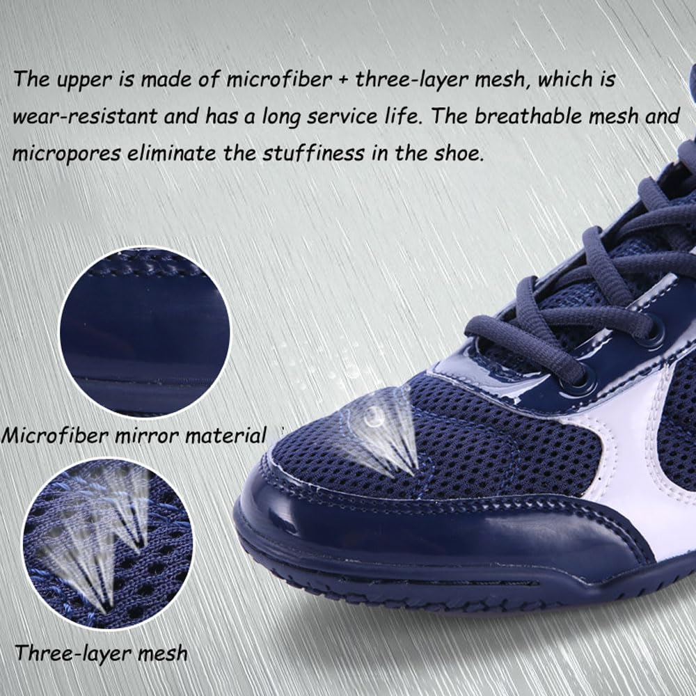 Zapatos de boxeo para hombres mujeres, botas de lucha, Muay Thai Kickboxing Sanda Zapatos de boxeo de caña alta Zapatillas deportivas de entrenamiento físico para interiores antideslizante, 36-46 EU