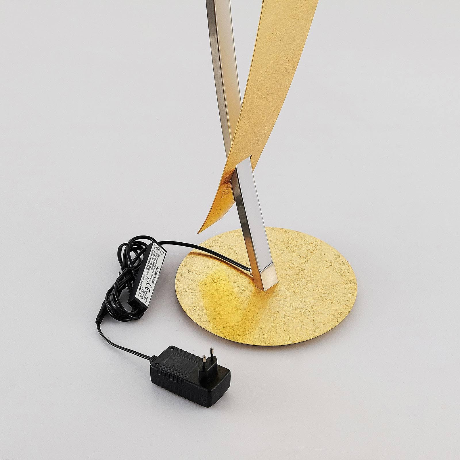 Lucande lampa podłogowa LED 'Marija' z możliwością ściemniania, styl nowoczesny, m. in. do salonu, jadalni, kolor mosiężny, złoty, metal