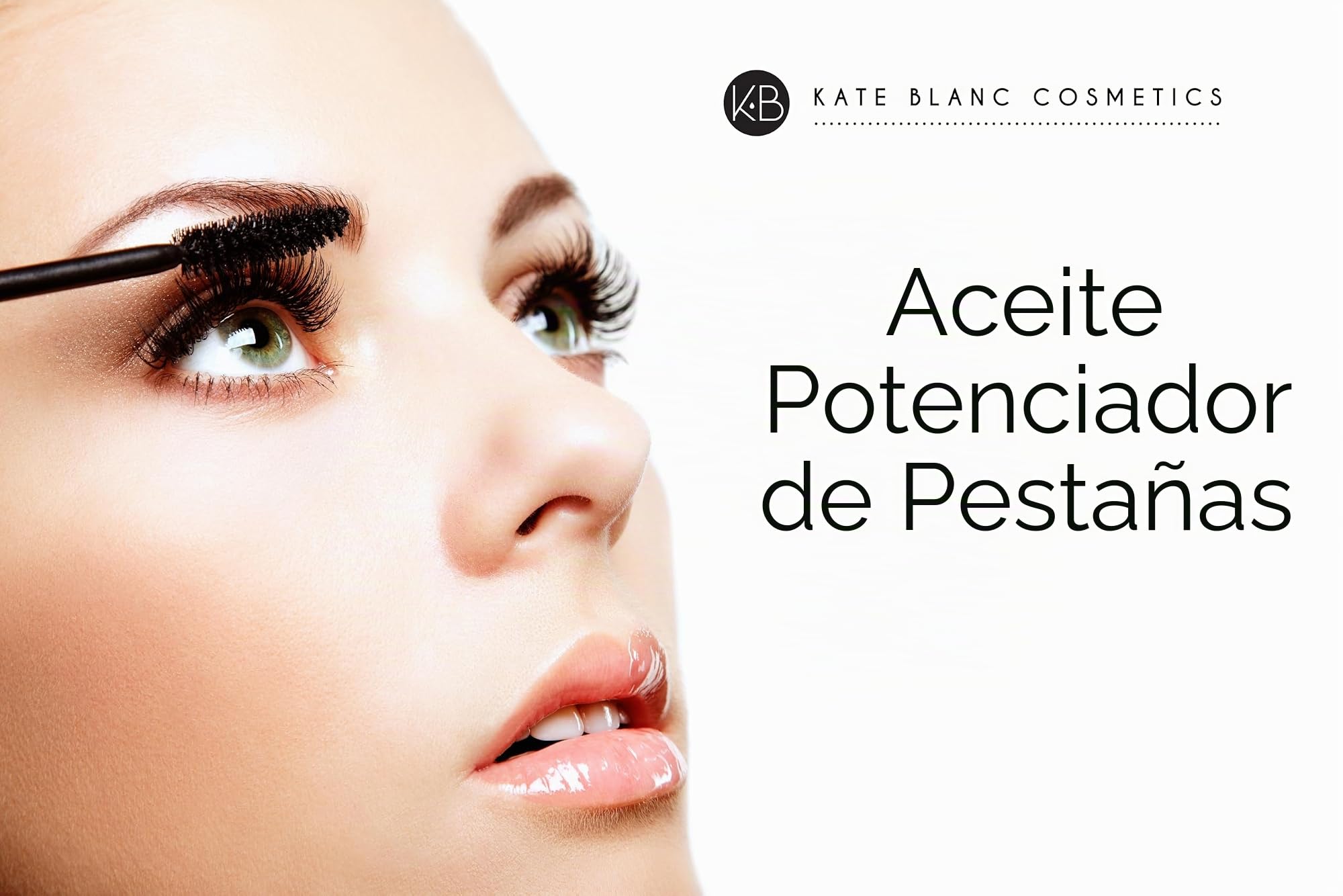 Kate Blanc Cosmetics Aceite de ricino orgánico (4 onzas), 100 % puro, prensado en frío, sin hexano. Aceite natural para cabello, pestañas, cejas. Hidratante de piel con kit de iniciación