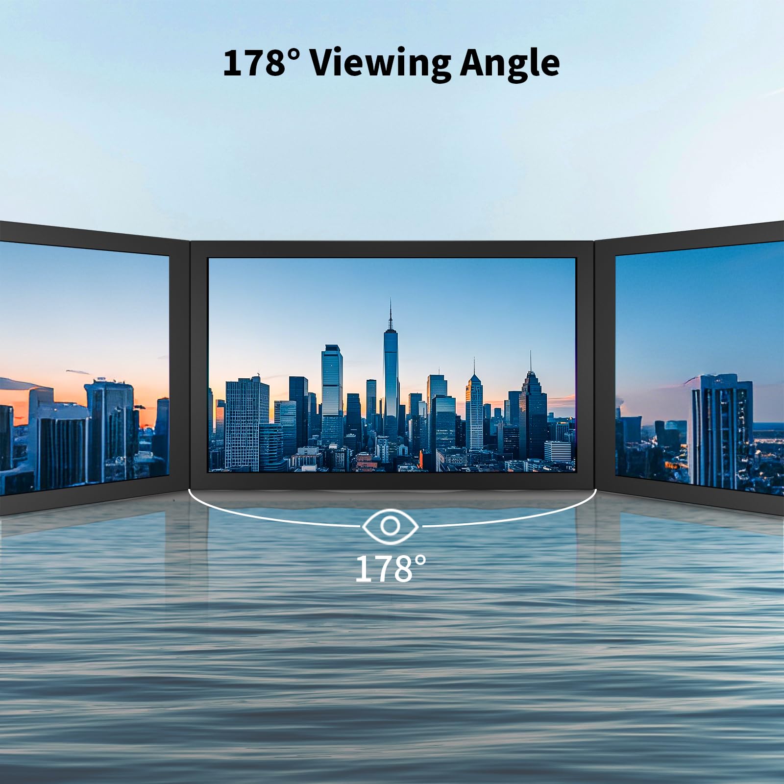 7-calowy mini monitor HDMI, przenośny monitor VGA z AV BNC, ekran LCD 1024×600, z wbudowanymi głośnikami, kąt widzenia 178° IPS, wielofunkcyjny mini mały wyświetlacz do Raspberry Pi PC/TV/DVD