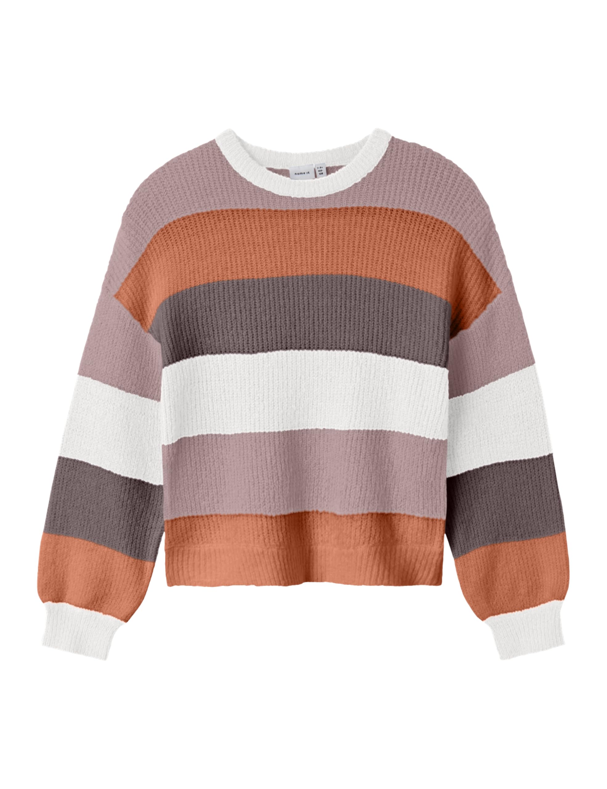 NAME IT Mädchen Nkfnicka Ls Knit, Autumn Leaf, 122/128 cm