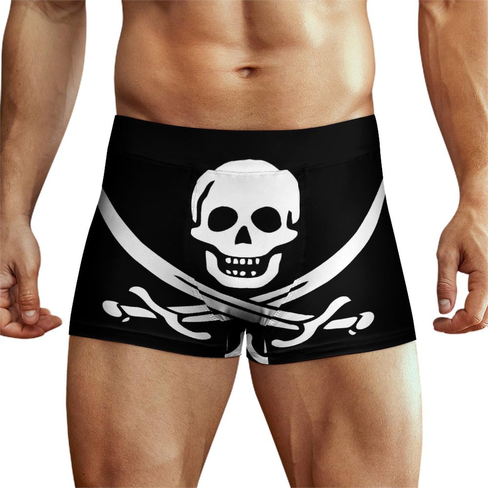 XJLAPWS Men's Underpants Pirate Skull Underwear Stretch Boxer Briefs For Man