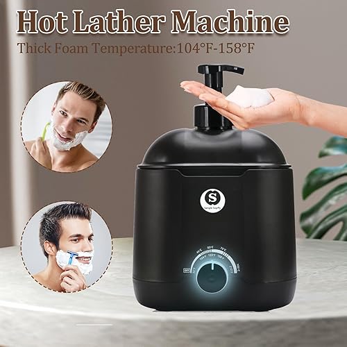 Miniatura 8 de Máquina de espuma caliente SANGLE SOPFFY, calentador de crema de afeitar para hombres, dispensador de crema de afeitar de gran capacidad de 27.1 fl