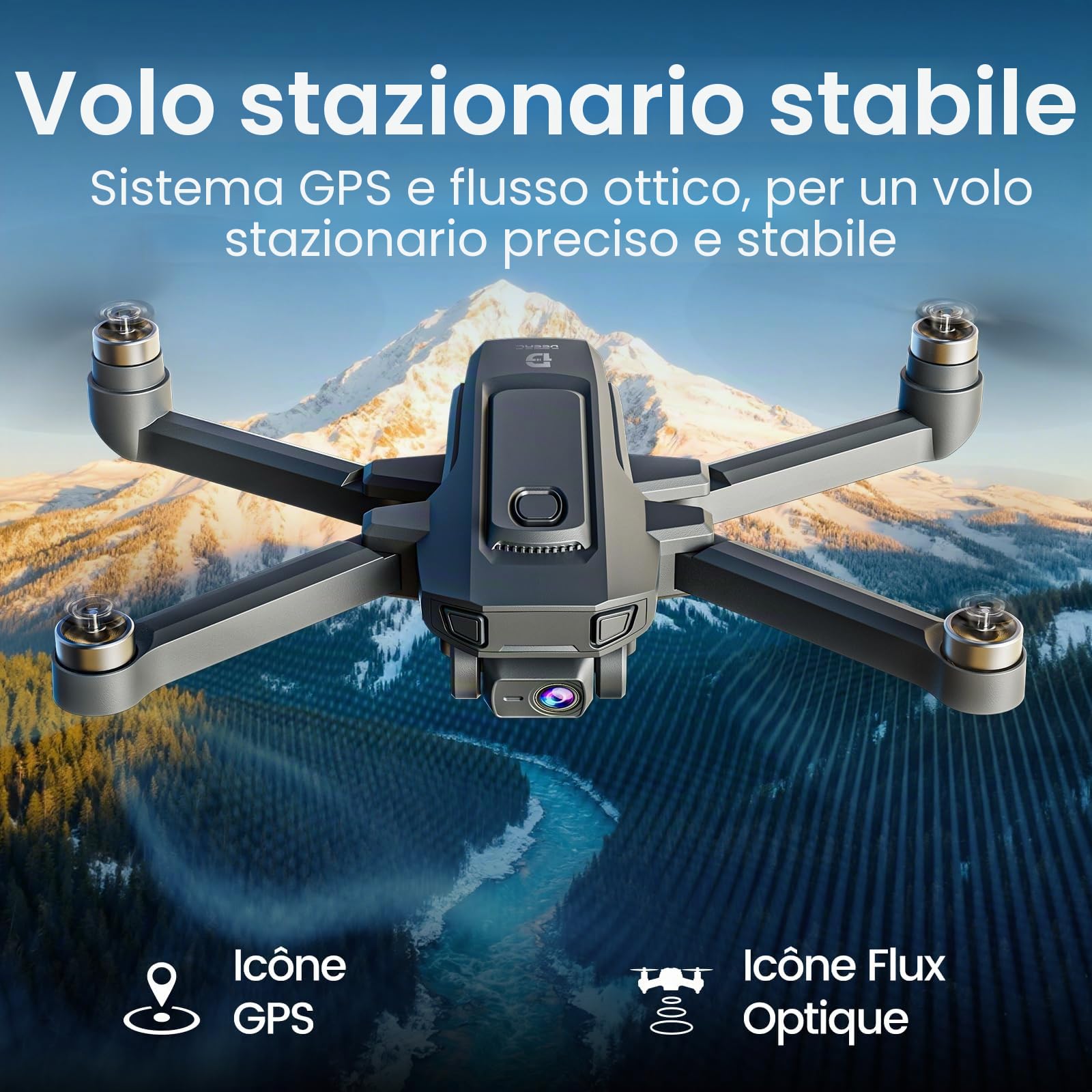 DEERC D35Pro Drone con Fotocamera 4K, Professionale per Adulti, Controller con Schermo HD, Motori Brushless, GPS, Follow Me, Ritorno Automatico, Trasmissione 5G, 40 Min di Volo