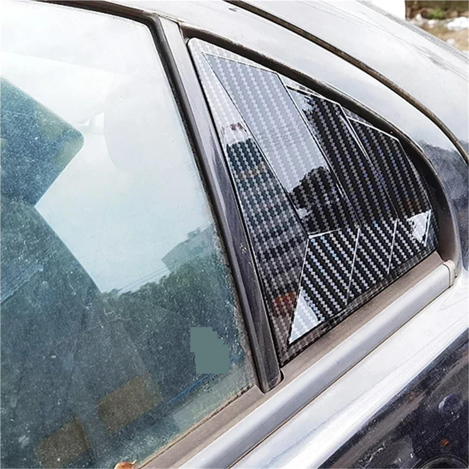 Zaluzje do okien bocznych Pasuje do Mitsubishi Lancer EX X EVO 2008-2018, naklejka na tylną żaluzję, boczną osłonę okna, wlot powietrza Osłonę bocznej żaluzji samochodu(Carbon)