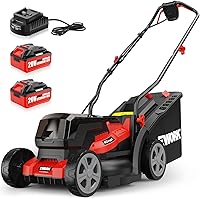 EWORK 40V Cordless Electric Lawn Mower 14 Inch Lightweight 21lbs Push Mower 2x4.0Ah Batteries 3800RPM for Small Yards