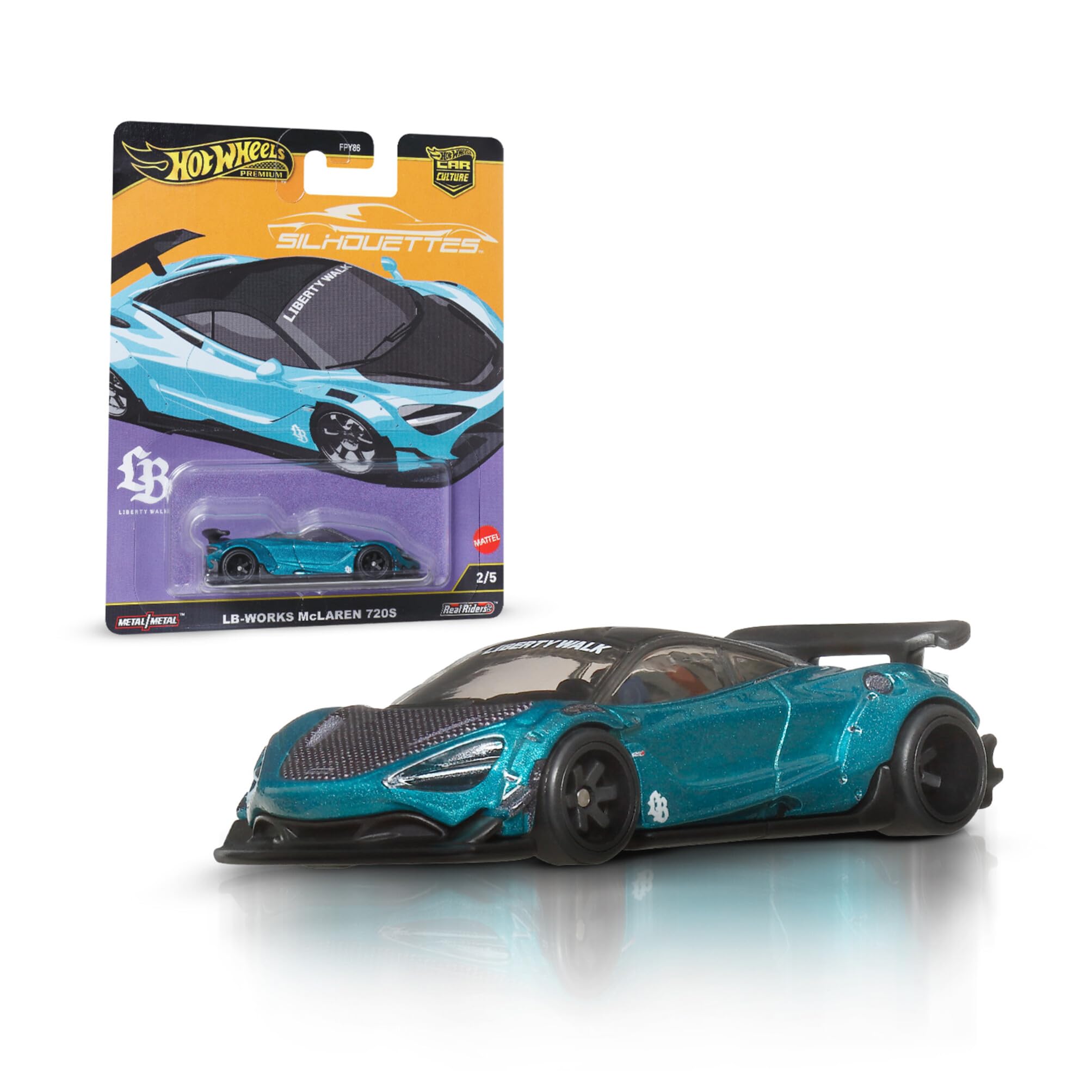Hot WheelsPremium LB-Works McLaren, Car Culture Circuit Legends Vehicles for Kids 3 Years Old & Up, Premium Collection of Car Culture 1:64 Scale Vehicles, JBK47