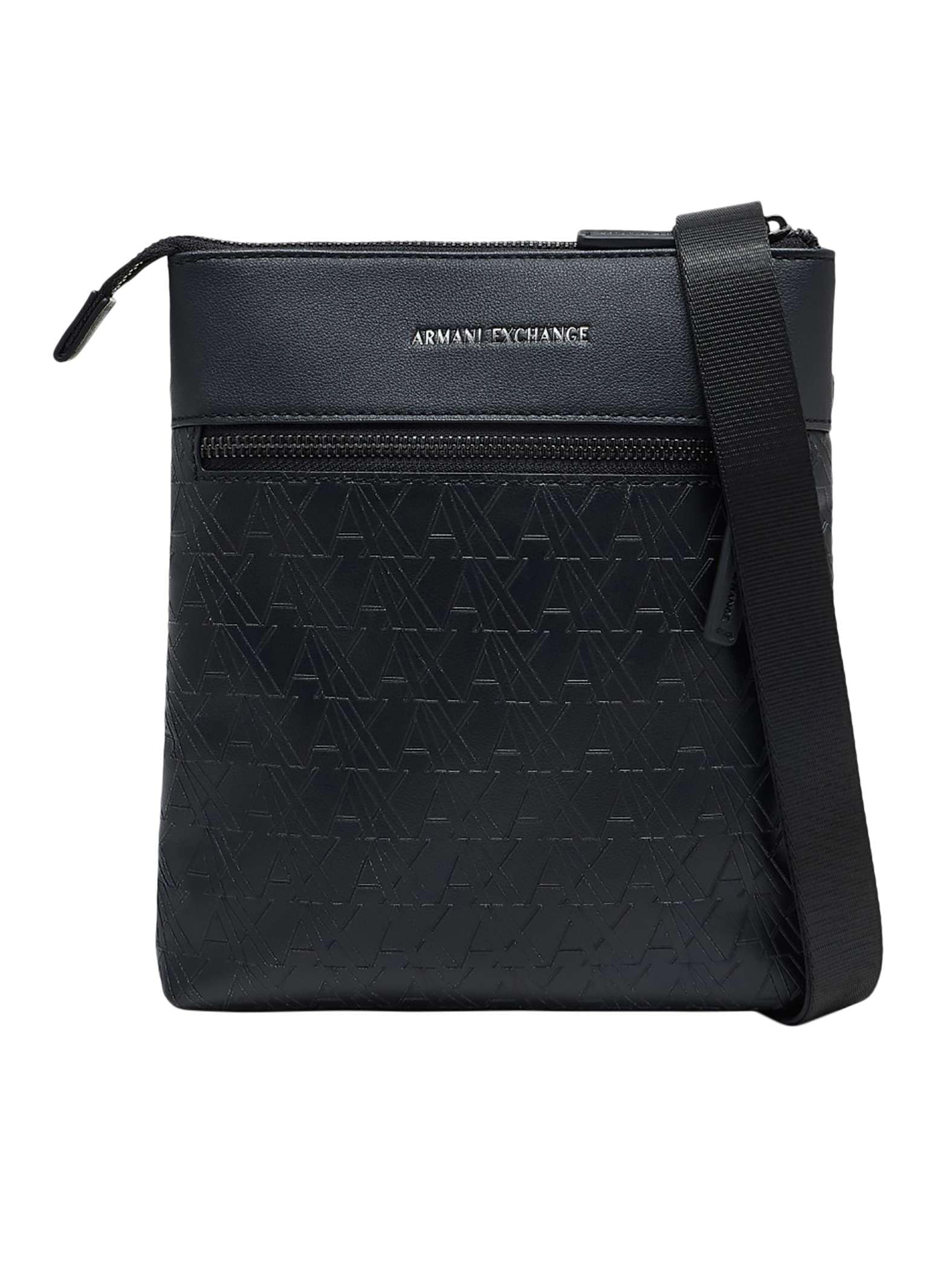 Armani Exchange Męski Płaska Torba Listonoszka Na Ramię, Black, One Size