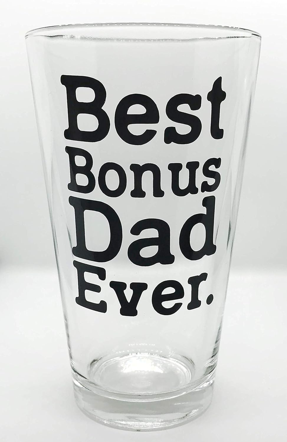 Father's Day Gift - Stepdad Glass - Best Bonus Dad Ever - Present for Step Dad Stepdad Gift - 16oz Pint Tumbler Drinking Cup