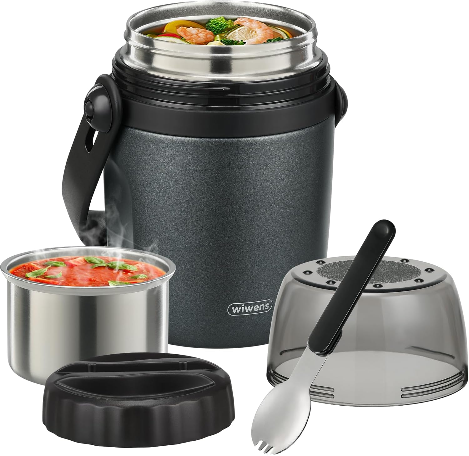 32oz Lunch Containers for Adults Kids Soup Thermo for Hot Food Jar Stainless Steel Insulated Vacuum Leak Proof Wide Mouth Thermal Bento Box with Spoon and Tritan Lid