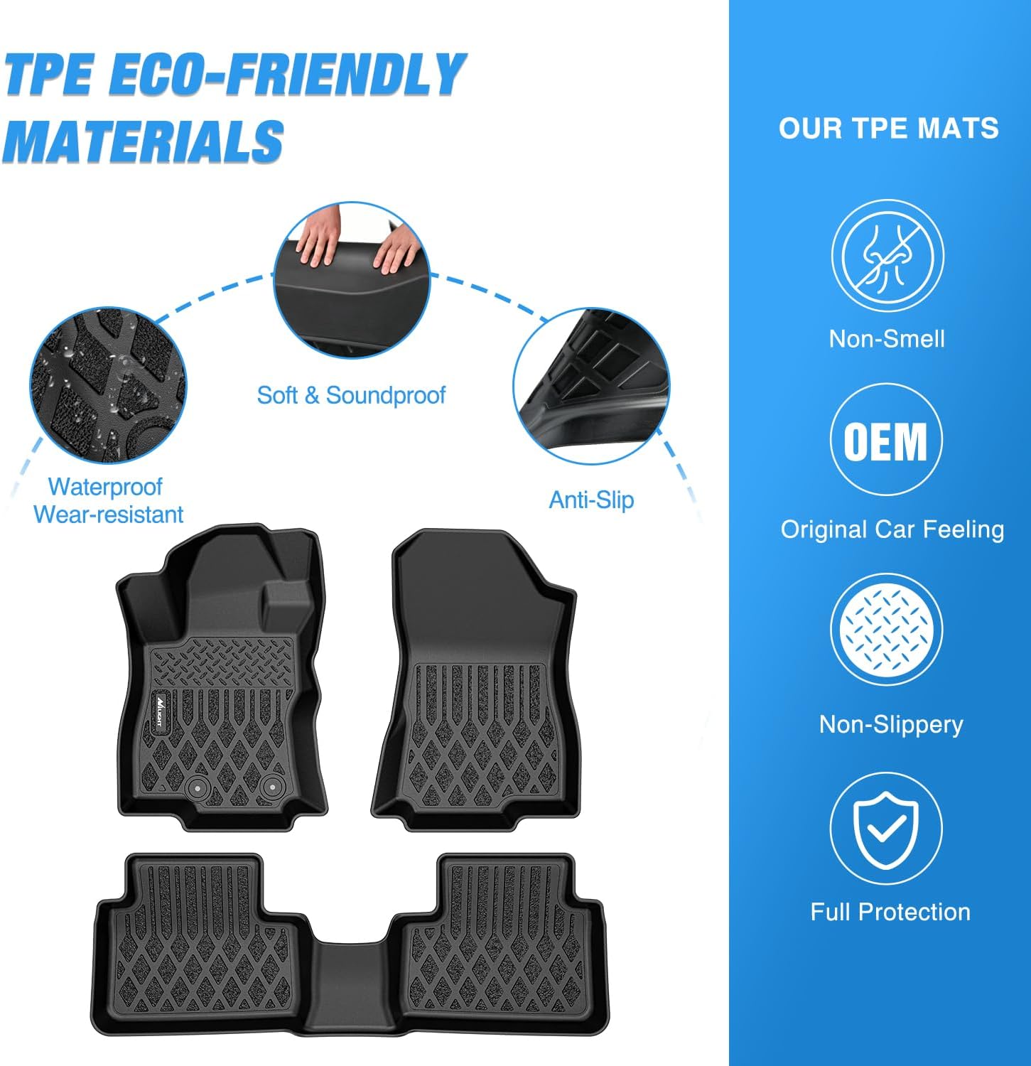 Nilight TPE Floor Mats for Subaru Forester 2025 2026 (Not for Hybrid & Wilderness) All Weather Custom Fit Heavy Duty Floor Liners - Image 3