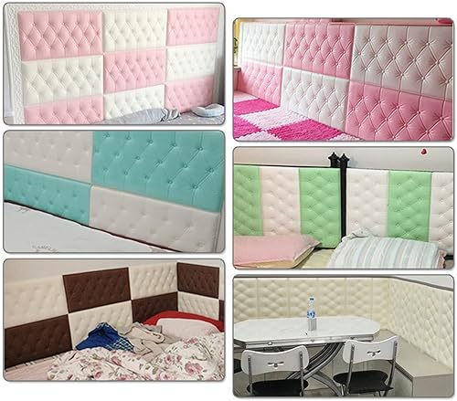 Miniatura 3 de Paneles 3D de pared 6 piezas de calcomanías de pared anticolisión para niños, autoadhesivas, azulejos de pared extraíbles para dormitorios,