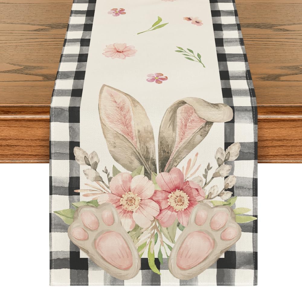 Tovaglia Pasquale Con Orecchie Di Coniglio - Decorazione Tavola Primavera, Antimacchia E Festosa