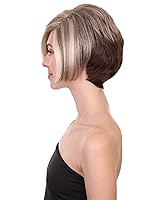 Vista 3 de HPO Peluca rubia Super Karen Minivan Mom Meme Pixie para mujer, ideal para Halloween, fibra sintética ignífuga