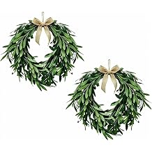 Heart Shaped Artificial Olive Leaf & Fruit Wreath 2PS 16in