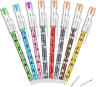 48 Pieces Pixel Miner Themed Stackable Multi Point Pencils Fun Pencils with Erasers Non Sharpening Stacking Point Pencil Mini Pencils Party Favor for Craft Classroom Rewards Prizes, 5.8 Inch, 8 Styles