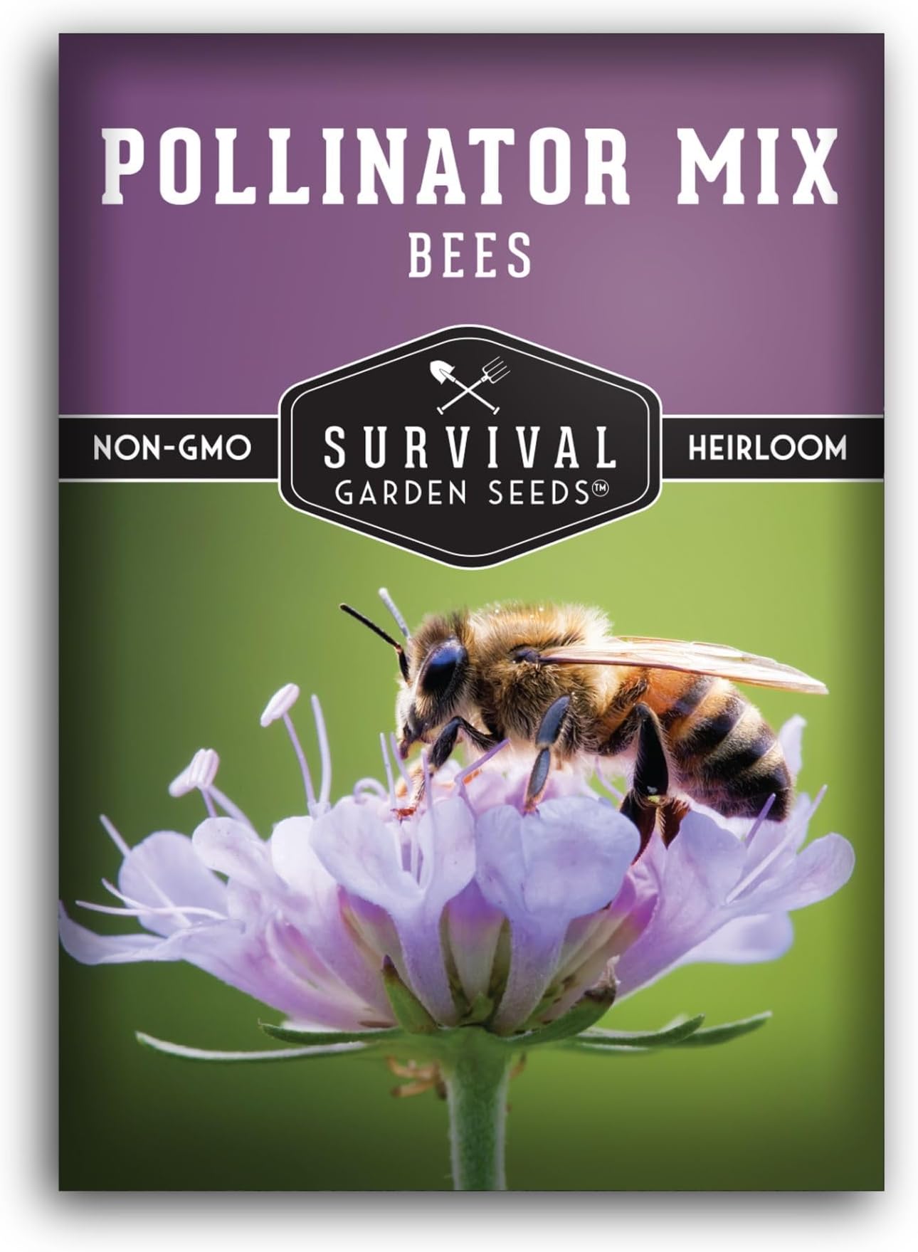 1 Pack Bee Pollinator Mix Seed for Planting - Packet with Instructions to Grow Annual & Perennial Flowers to Feed Bees in Your Home Garden - Non-GMO Heirloom Varieties - Survival Garden Seeds