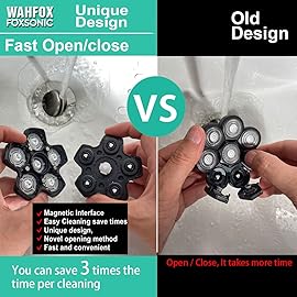 WAHFOX 6 Magnetic Blades for Head Shaver Replacement Blades (Magnetic Interface Unique) Head Shaver Replacement Heads