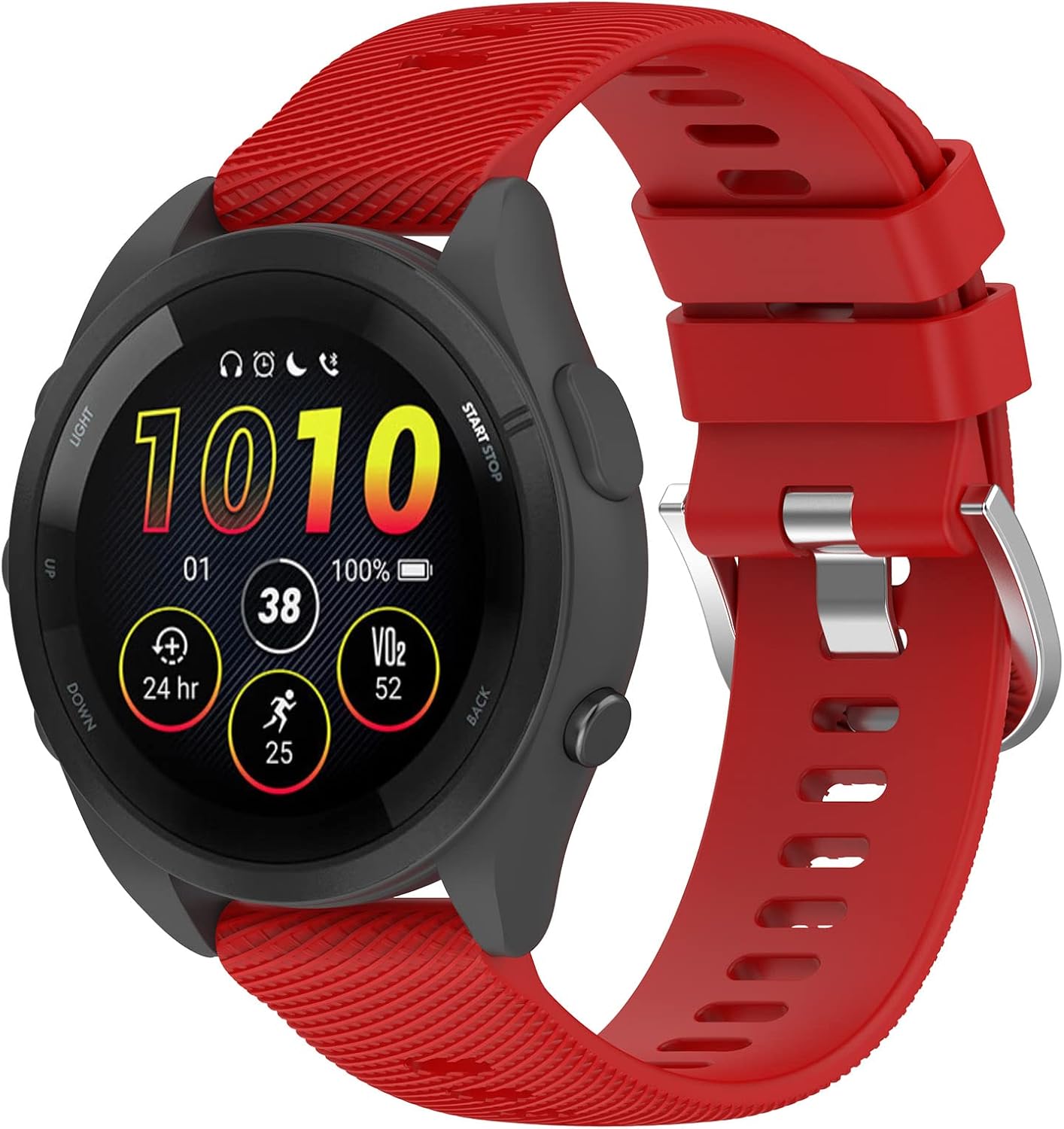 Fit for Garmin Forerunner 165 Watch Bands Women Men, 20mm Adjustable Sport Soft Silicone Replacement Bands Straps Wristbands Fit for Garmin Forerunner 165 Music