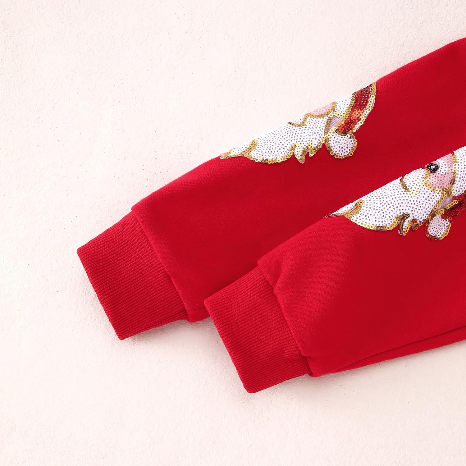 Kid Girls Christmas Sweatshirts Glitter Patch Santa Claus Crewneck Pullover Xmas Shirts Holiday Tops Clothes 6-11Y - Image 7