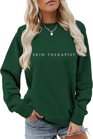 Skin Therapist Sweatshirt For Women Crewneck Esthetician Pullover Sweater Long Sleeve Skin Therapist Shirts