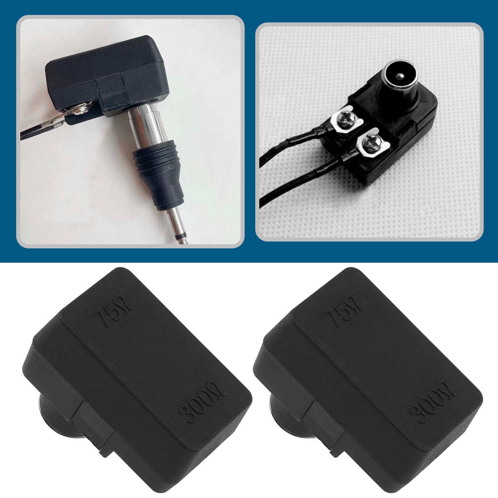 Adattatore Coassiale 75-300 Ohm Uhf Vhf Convertitore Adattatore