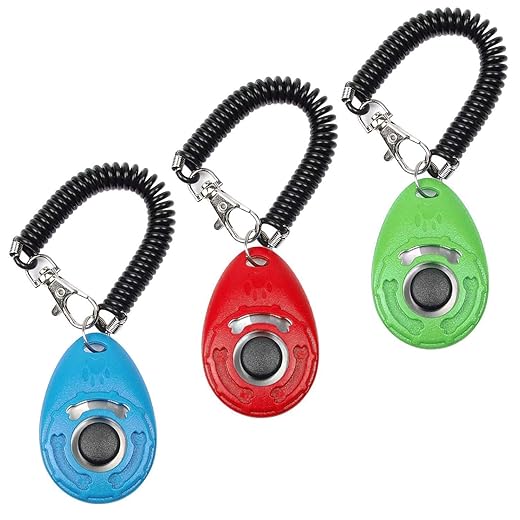 PetSpy Dog Training Whistle and Clicker with Wrist Strap for Dog Recall, Bark Control - Complete Pet Training Kit (3 Clickers)