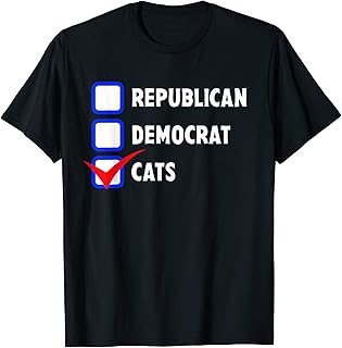 Republican Democrat Cats Funny Voting Election Non Partisan T-Shirt