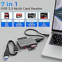 Vista 2 de Lector de tarjetas de memoria múltiple 7 en 1, lector de tarjetas SD USB 3.0 (5Gbps) Lectura simultáneamente 7 tarjetas para tarjeta de memoria de 7