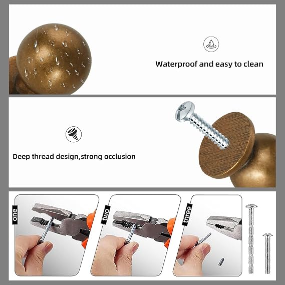 10 Pack Cabinet Knobs Antique Brass Kitchen Cabinet Knobs Zinc Alloy Drawer Pulls Solid Cabinet Hardware