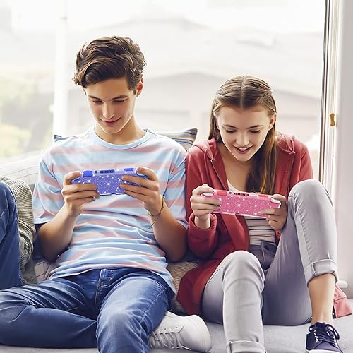 Miniatura 7 de DLseego Funda protectora con purpurina rosa para Switch Lite, cubierta de TPU suave de cristal transparente con absorción de golpes y diseño