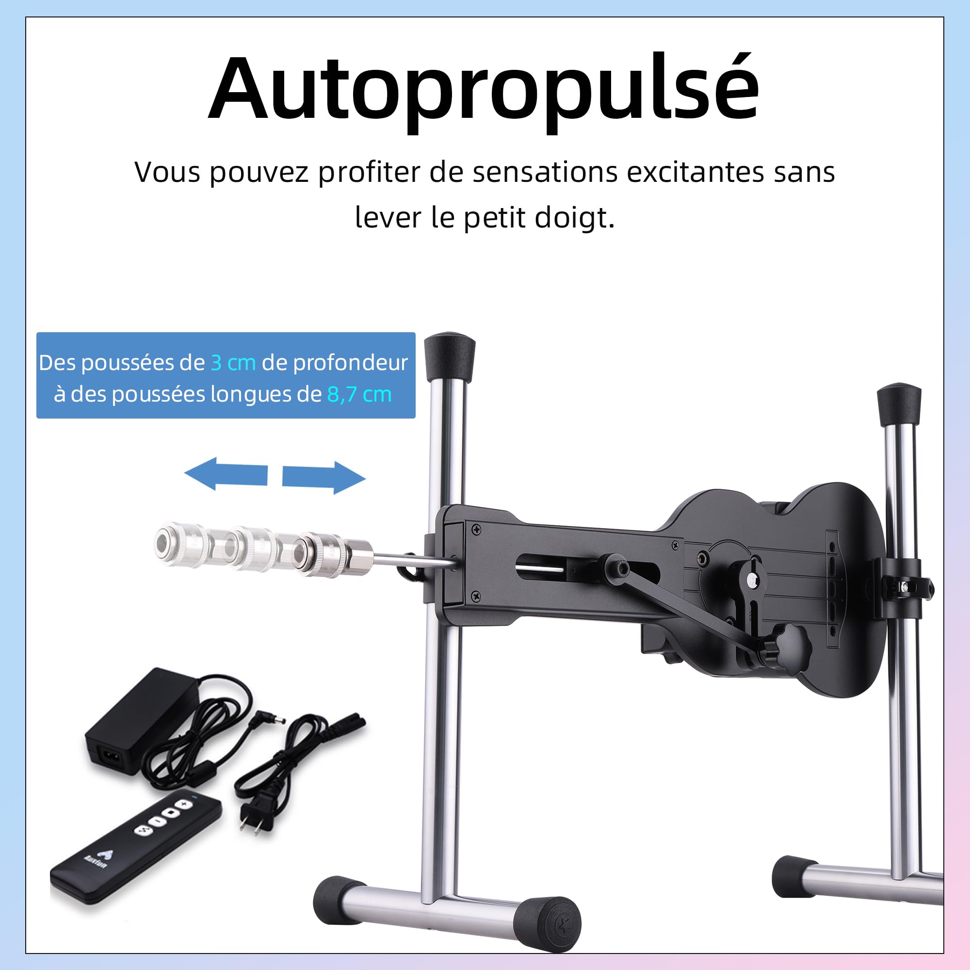Sinloli Máquina sexual, máquina consoladora de empuje automática con control remoto, máquina de amor con accesorios de consolador de silicona que brillan en la oscuridad, profundidad de empuje