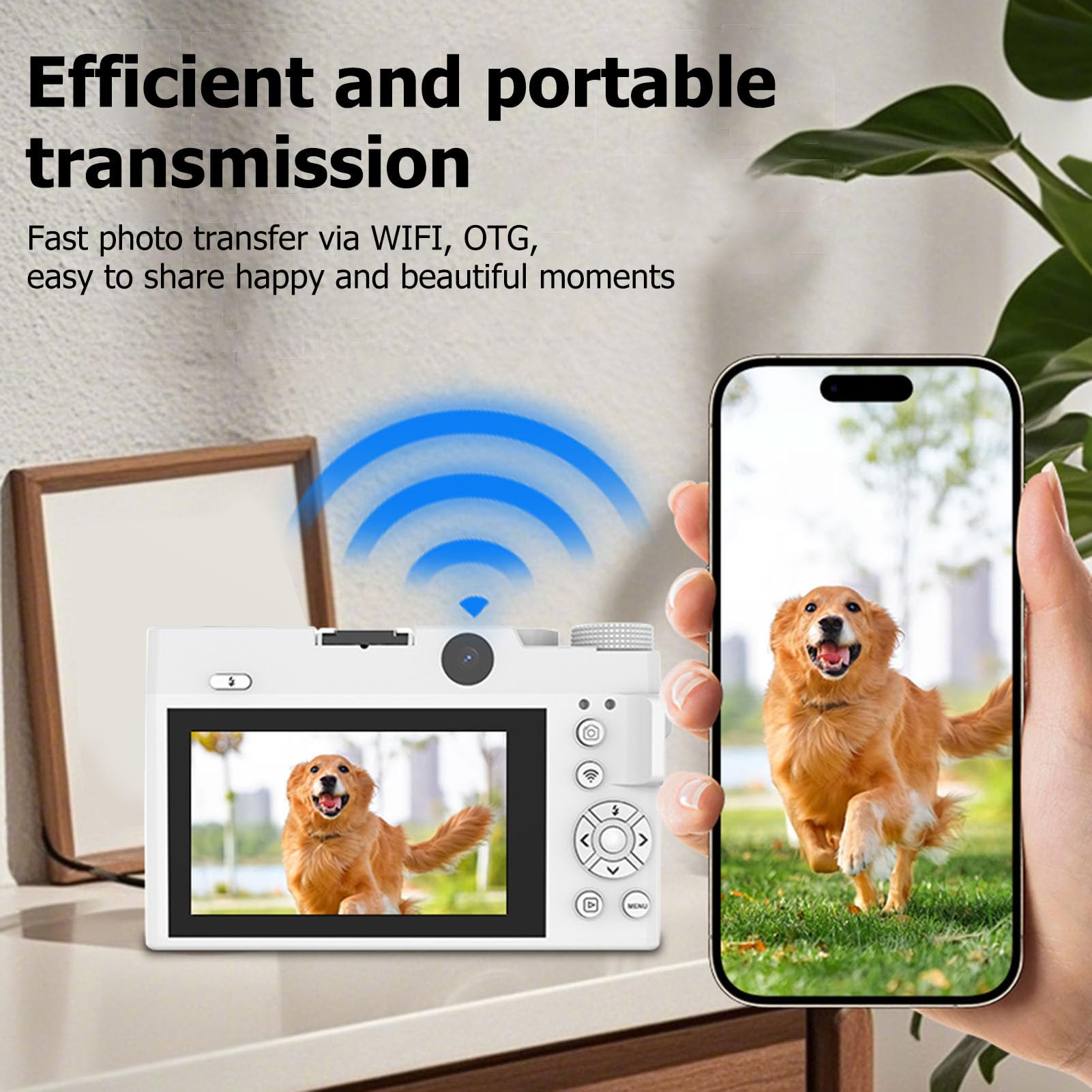 Macchina Fotografica Digitale 4k, Videocamera Digitale Wifi Con Doppio Obiettivo Automatico Con Zoom Uhd 18x Da 75mp Con Flash E Microfono Fotocamera Vlog Portatile Ricaricabile (BLACK) (WHITE)